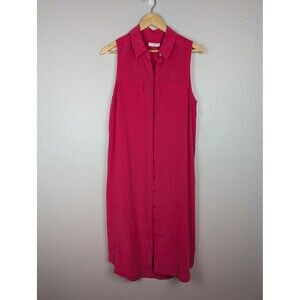 Equipment Femme Dress Womens Medium Silk Sleeveless Shirt Tank Midi Q23-E283